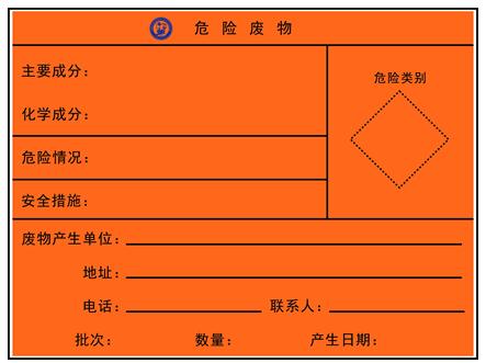 化学废液标签